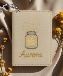Alternative view of Dandelion Embroidered Passport Cover, Handmade Fabric Passport Holder, Floral Passport Cover, Embroider Travel Wallet, Dandelion Travel Case