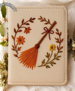 Halloween Embroidered Passport Cover, Spooky Travel Wallet, Handmade Gothic Passport Holder, Halloween Gift for Traveler