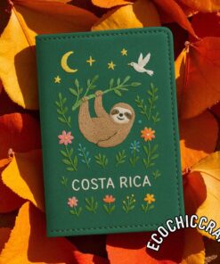 Alternative view of Embroidered Passport Cover with National Mascots - Handmade Travel Wallet with Animal Symbols | Custom Gift for Travelers & Culture Lovers