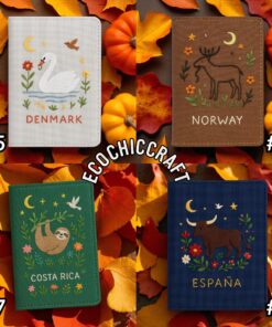 Embroidered Passport Cover with National Mascots - Handmade Travel Wallet with Animal Symbols | Custom Gift for Travelers & Culture Lovers - Image 5