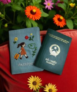 Alternative view of Couple Embroidered Passport Cover - Handmade Matching Travel Wallet Set with Romantic Designs, Wedding, Anniversary, Honeymoon Gift for Women