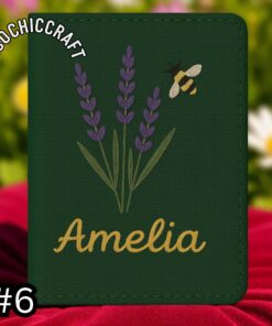 Embroidered Lavender Passport Cover, Floral Passport Holder, Personalized Travel Wallet, Lavender Embroidery Passport Case, Birthday Gift - Image 7
