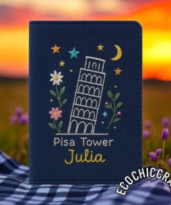 Embroidered Passport Cover- Custom Handmade Travel Wallet with Landmark Designs, Personalized Gift for Travelers, Honeymoon & Adventure