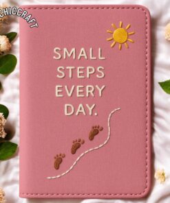 Embroidered Travel Quote Passport Cover, Hand Embroidery Card Sleeve Wallet, Inspiration Passport Holder, Young Travelers Wanderlust Gift - Image 3