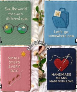 Embroidered Travel Quote Passport Cover, Hand Embroidery Card Sleeve Wallet, Inspiration Passport Holder, Young Travelers Wanderlust Gift - Image 4