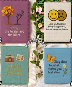 Embroidered Travel Quote Passport Cover, Hand Embroidery Card Sleeve Wallet, Inspiration Passport Holder, Young Travelers Wanderlust Gift - Image 5