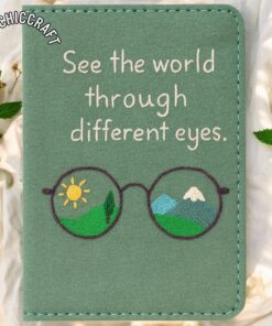 Embroidered Travel Quote Passport Cover, Hand Embroidery Card Sleeve Wallet, Inspiration Passport Holder, Young Travelers Wanderlust Gift