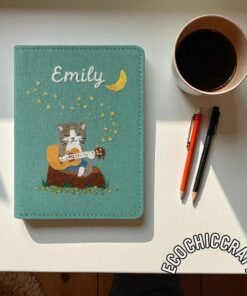 Custom Embroidered Passport Cover with Name - Hand-Stitched Wildflowers, Personalized Travel Wallet, Floral Passport Holder, Handmade Gift