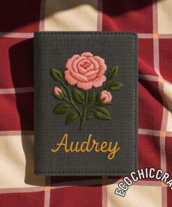 Alternative view of Embroidered Linen Passport Cover: Handmade Floral Travel Wallet