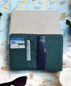 Hand Embroidered Passport Cover, Insect Design Travel Wallet, Butterfly Bee Ladybug Snail Dragonfly Embroidery, Handmade Travel Gift - Image 8