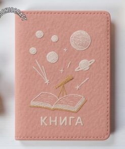 Planets & Stars Hand Embroidered Passport Cover, Celestial Galaxy Passport Holder, Handmade Space Travel Wallet Gift, Astronomy Nerd Present - Image 3
