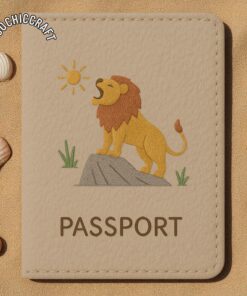 Wild Animal Passport Holder, Tiger Lion Bear Deer Elephant Camel Zebra Travel Gift for Nature Lovers, Hand Embroidered Passport Cover - Image 3