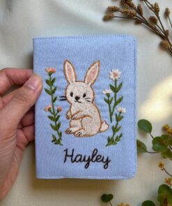 Personalized Embroidered Passport Cover, Custom Handmade Fabric Passport Holder Travel Wallet - Image 3