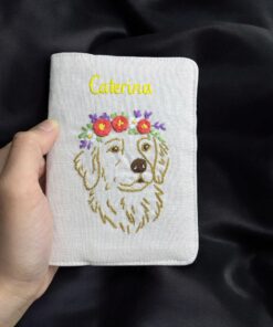Personalized Embroidered Passport Cover, Custom Handmade Fabric Passport Holder Travel Wallet - Image 4