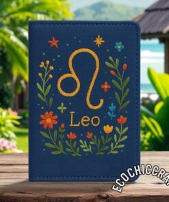 Zodiac Sign Passport Cover - Hand Embroidered Astrology Travel Wallet, Custom Horoscope Birthday Gift, Constellation Holder for Her - Image 4
