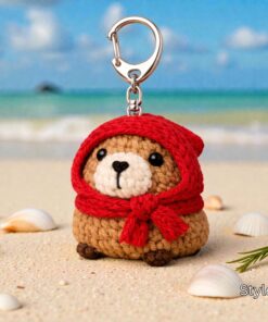 Crochet Cute Capybara Keychain- Handmade Capybara Amigurumi, Animal Keyring, Kawaii Bag Charm Gift, Handmade Gift, Crochet Animal - Image 7