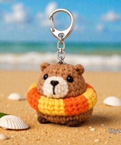 Crochet Cute Capybara Keychain- Handmade Capybara Amigurumi, Animal Keyring, Kawaii Bag Charm Gift, Handmade Gift, Crochet Animal - Image 9