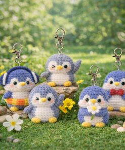 Crochet Penguin Keychain - Handmade Penguin Amigurumi, Cute Penguin Bag Charm, Animal Keyring Gift, Handmade Gift, Crochet Animal