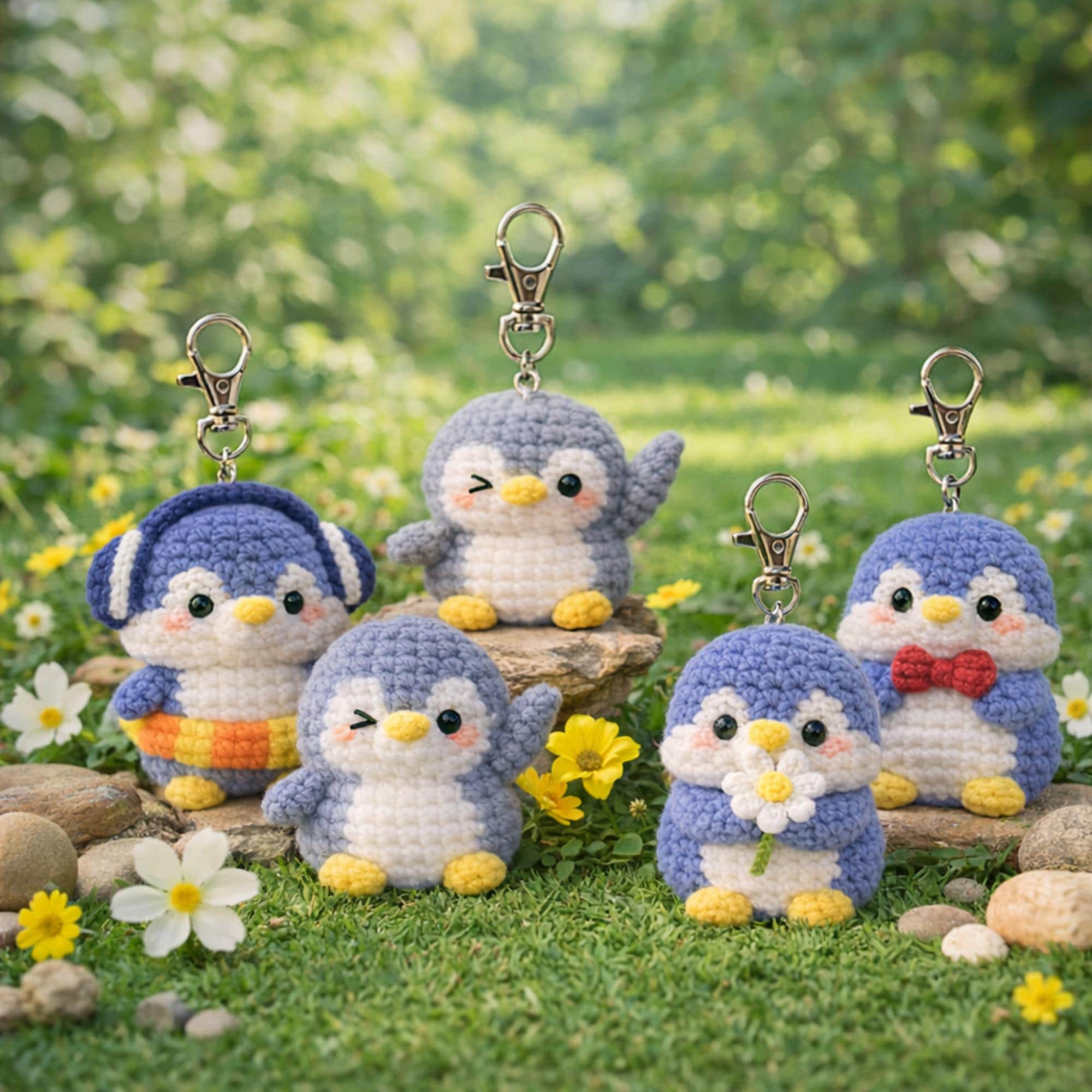 Crochet Penguin Keychain