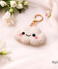 Crochet Sun Moon Rainbow Keychain - Handmade Celestial Keychain, Cloud Star Bag Charm, Cute Amigurumi Gift, Cute Marine Life Gift - Image 5