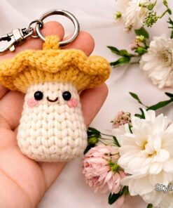 Crochet Mushroom Keychain - Handmade Amigurumi Mushroom Bag Charm, Cute Kawaii Key Holder Gift, Cute Marine Life Gift, Backpack Accessory - Image 5