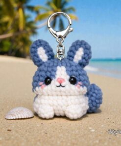 Crochet Bunny Keychain - Handmade Rabbit Keychain, Amigurumi Bunny Bag Charm, Cute Animal Gift, Handmade Gift, Crochet Animal - Image 6