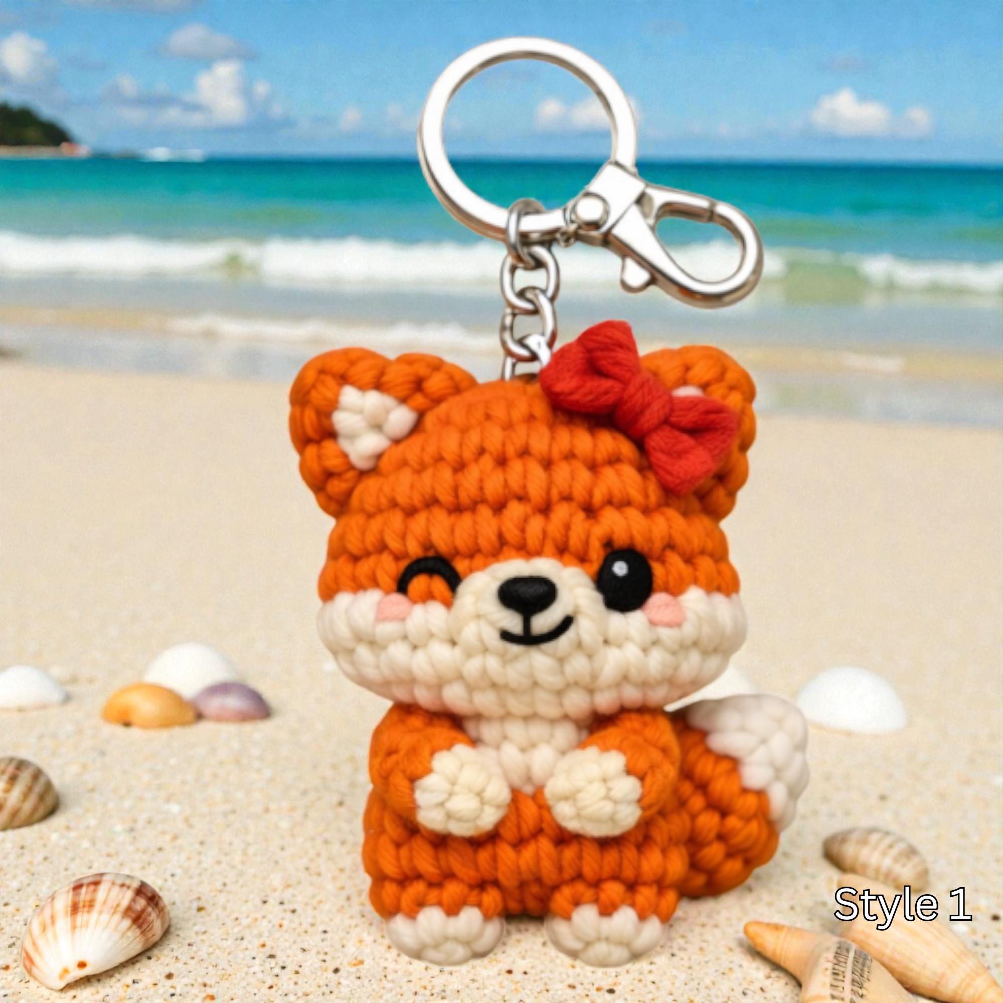 Crochet Cute Fox Keychain - Handmade Fox Amigurumi, Fox Bag Charm, Fox Keychain, Animal Keyring Gift, Handmade Gift, Crochet Animal - Image 2