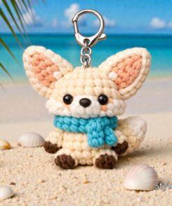 Crochet Cute Fox Keychain - Handmade Fox Amigurumi, Fox Bag Charm, Fox Keychain, Animal Keyring Gift, Handmade Gift, Crochet Animal - Image 9