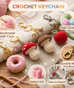 Crochet Lily of the Valley Keychain - Handmade Floral Keychain, Amigurumi Flower Bag Charm, Cottagecore Gift, Cute Marine Life Gift - Image 8