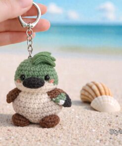 Alternative view of Crochet Duck Keychain - Handmade Duck Keychain, Amigurumi Duck Bag Charm, Cute Farm Animal Gift, Handmade Gift, Crochet Animal