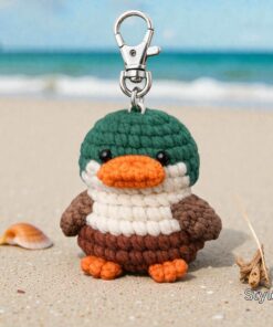 Crochet Duck Keychain - Handmade Duck Keychain, Amigurumi Duck Bag Charm, Cute Farm Animal Gift, Handmade Gift, Crochet Animal - Image 4
