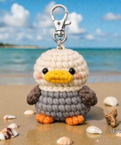 Crochet Duck Keychain - Handmade Duck Keychain, Amigurumi Duck Bag Charm, Cute Farm Animal Gift, Handmade Gift, Crochet Animal - Image 8