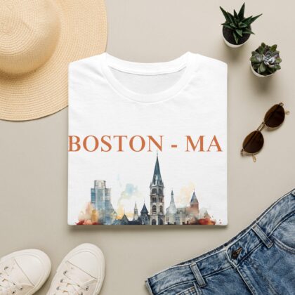 Alternative view of Watercolor Boston Art T-Shirt
