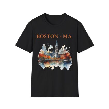 Watercolor Boston Art T-Shirt - Image 6