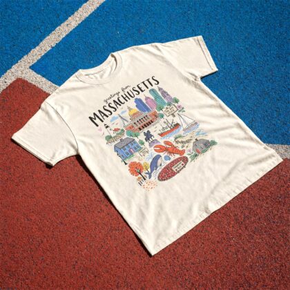 Retro Massachusetts Landmark T-Shirt - Image 4